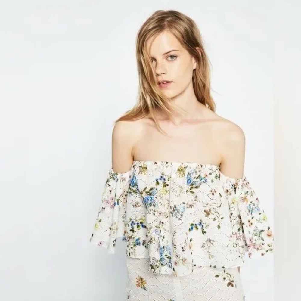 Floral Off-Shoulder Top - XS